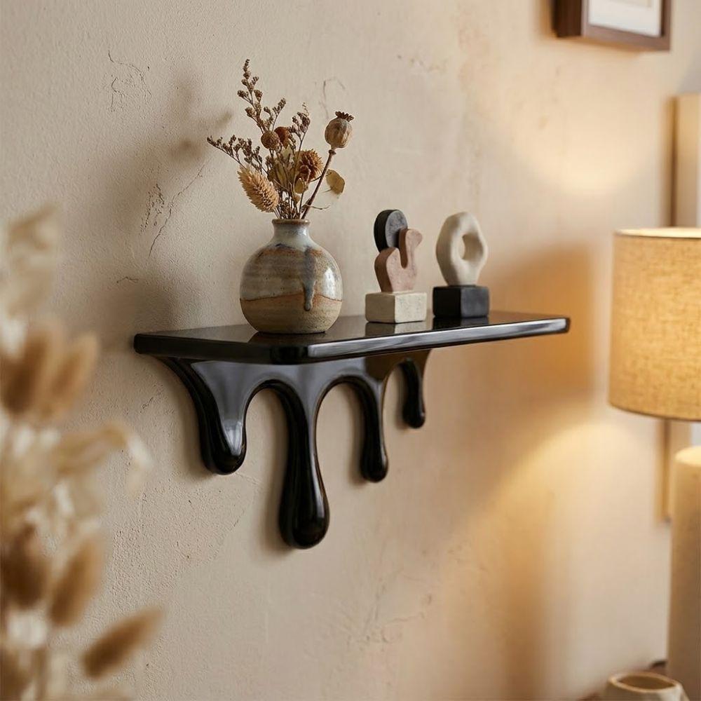 Plastic Melting Wall Shelf 3D Printed Wall Storage Rack Drip Floating Shelf Potted Display