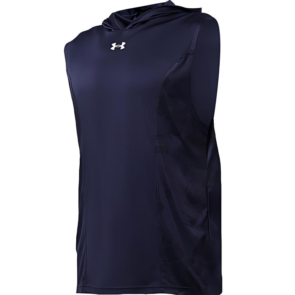 Under Armour Solid Color Simple Brand Logo Print Casual Breathable Sleeveless Vest Men tops Navy-Blue 24500001-409