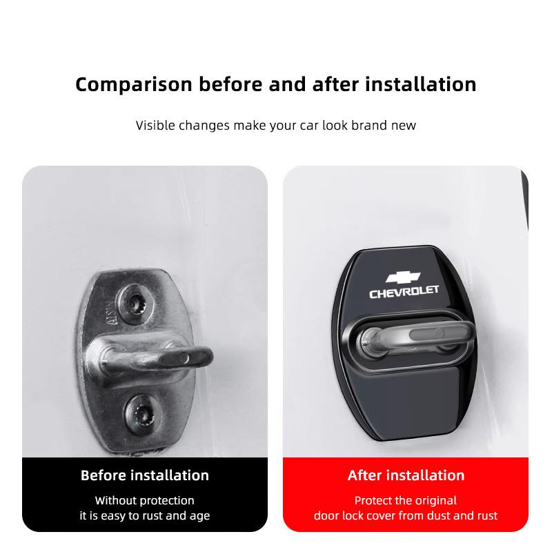4 Pezzi Copri Serratura Porta Auto Tappo in Acciaio Inossidabile Accessori Auto Per Chevrolet Cruze Spark Captiva Suburban Camaro Malibu Silverado