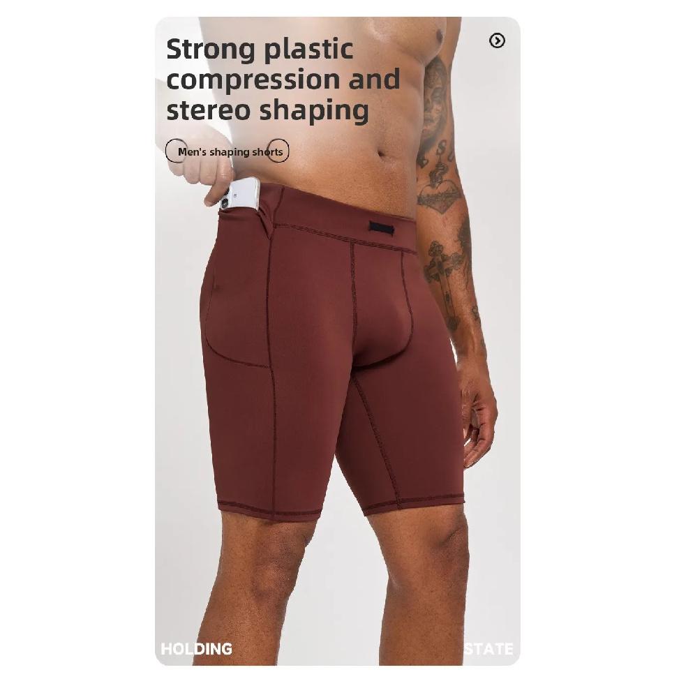 Strong shaping sports leggings for men summer quick drying breathable sports shorts, sweat training cropped pants Running shorts