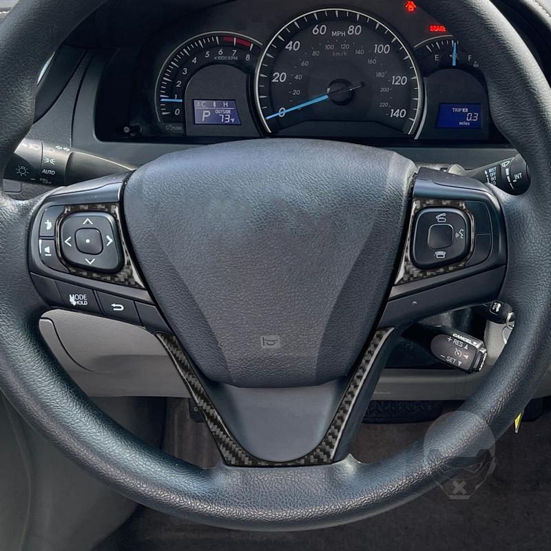 For Toyota Camry 2015 2016 2017 Frame Set Trim Cover Real Carbon Fiber Sticker Car Interior Moulding Accessories