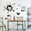 Girl Loves To Cook Print Wall Stickers Kitchen Decoration Household Decorative Ornaments