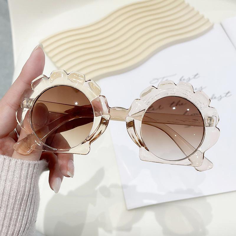 New Children Round Shell Shape Sunglasses Summer Girl Boy Cute Beach Glasses Retro Kid Anti-UV Beach Eyewear gafas de sol hombre