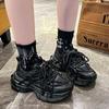 Autumn and winter dad shoes women's feet show small thick soles black new small height increase sports casual shoes women's shoes