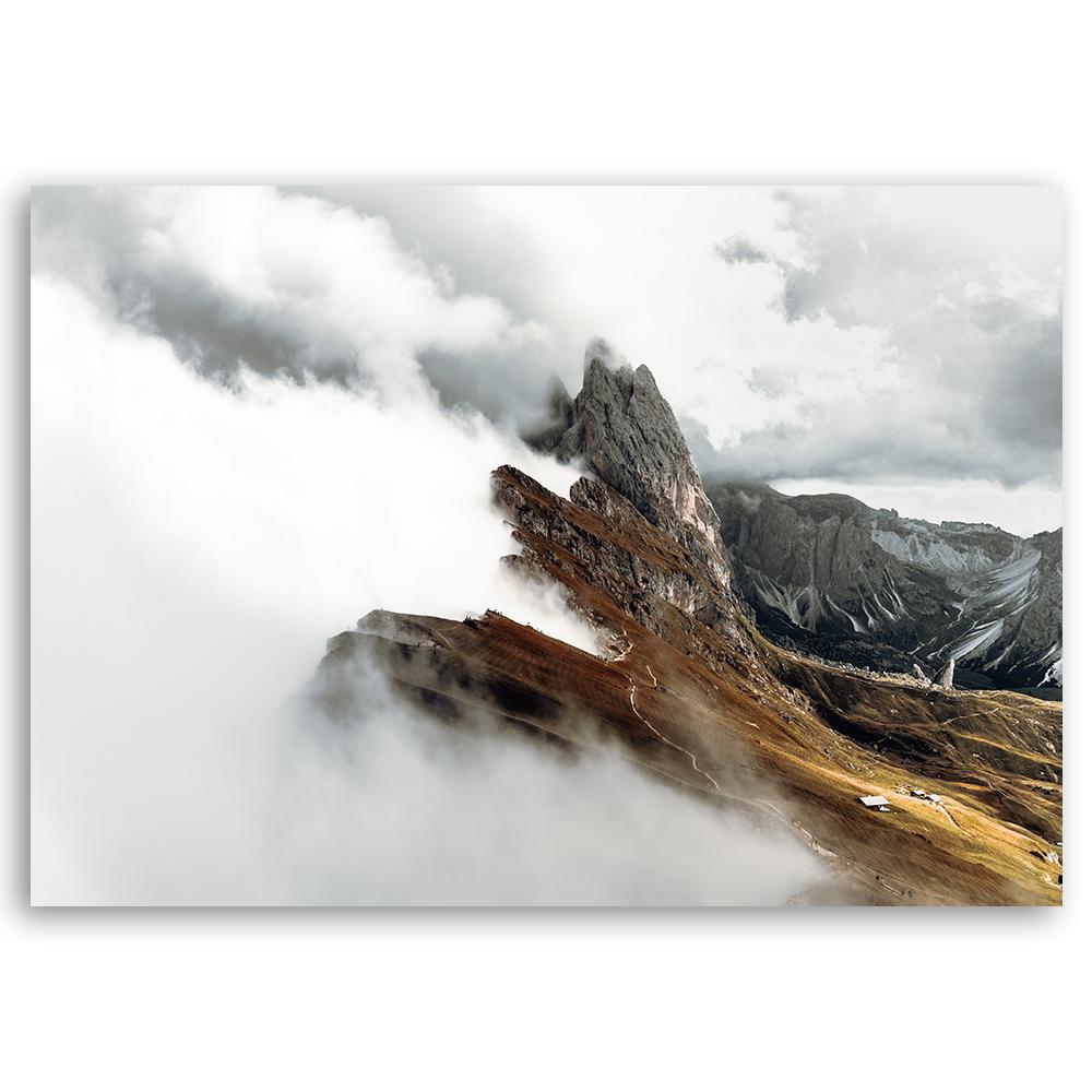 Canvas print, Mountain peak in clouds