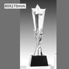 Customized Five pointed Star Pillar Crystal Trophy, Excellent Souvenir Reward Home Decoration Honor Gold Silver Copper Medal 1Pc
