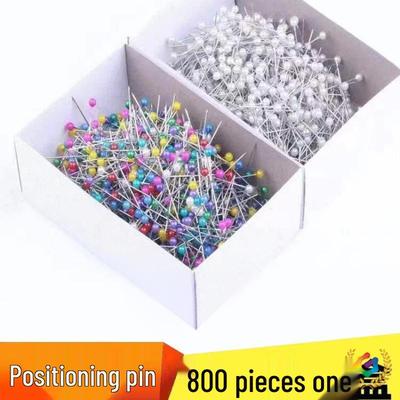800-Piece Box of Colored Pearlized Straight Pins for Draping, Fixing, Positioning, Handmade Crafting, and Shaping.