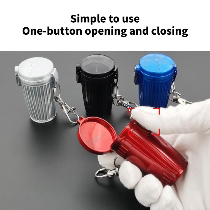 Convenient Metal Travel Ashtray With Secure Lid Creative Portable Ashtray Ashes Holder SpillProof for Outdoor Indoor Use