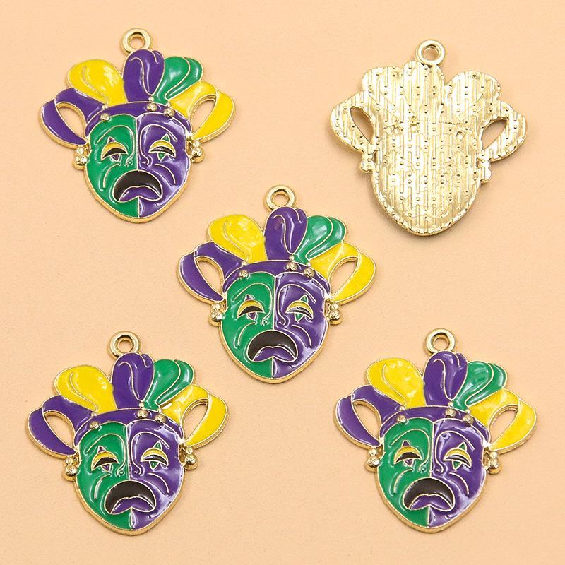 15 Style DIY Alloy Jewelry KC Gold Enamel Masquerade Carnival Pendant Charms