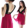 Sexy Lingerie Plus Size Three-Piece Set Camisole Sheer Mesh Lace Nightdress Temptation Transparent Sexy
