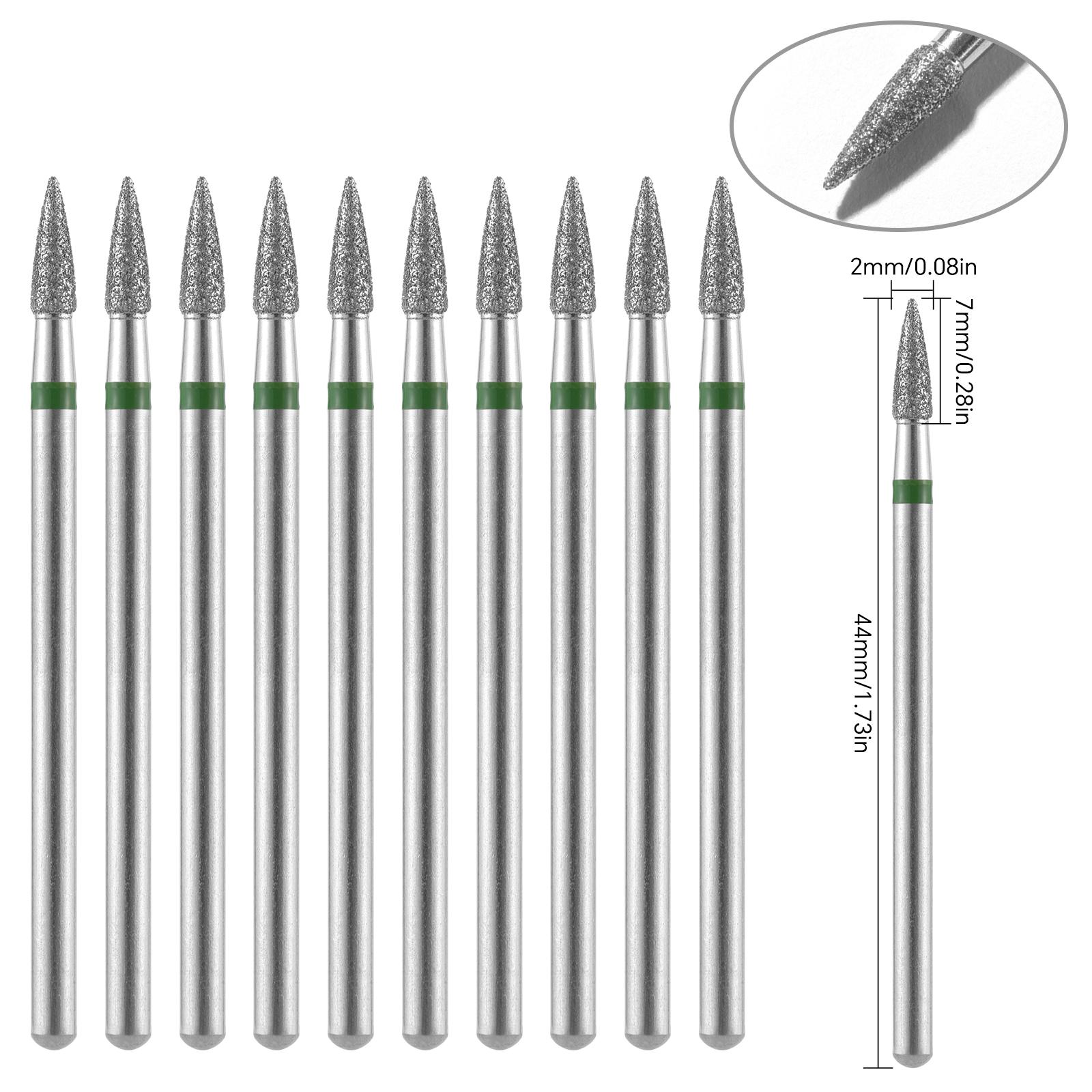 

10 шт., алмазные фрезы, набор сверл для ногтей, аксессуары для маникюра, педикюра, электрическая машина, кисточка для ногтей, инструменты для заусенцев