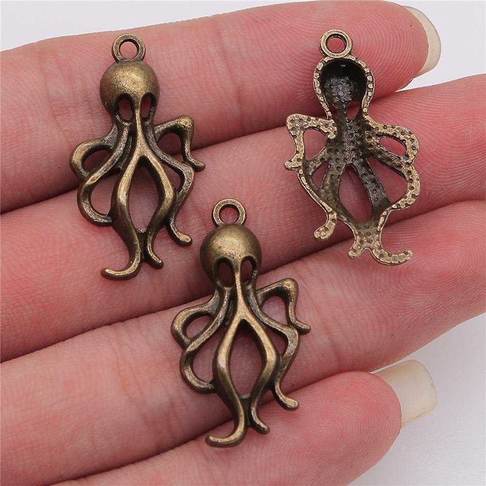 10 Stück Oktopus Anhänger Für Schmuckherstellung Meeresleben Meerestier Anhänger DIY Bastelzubehör