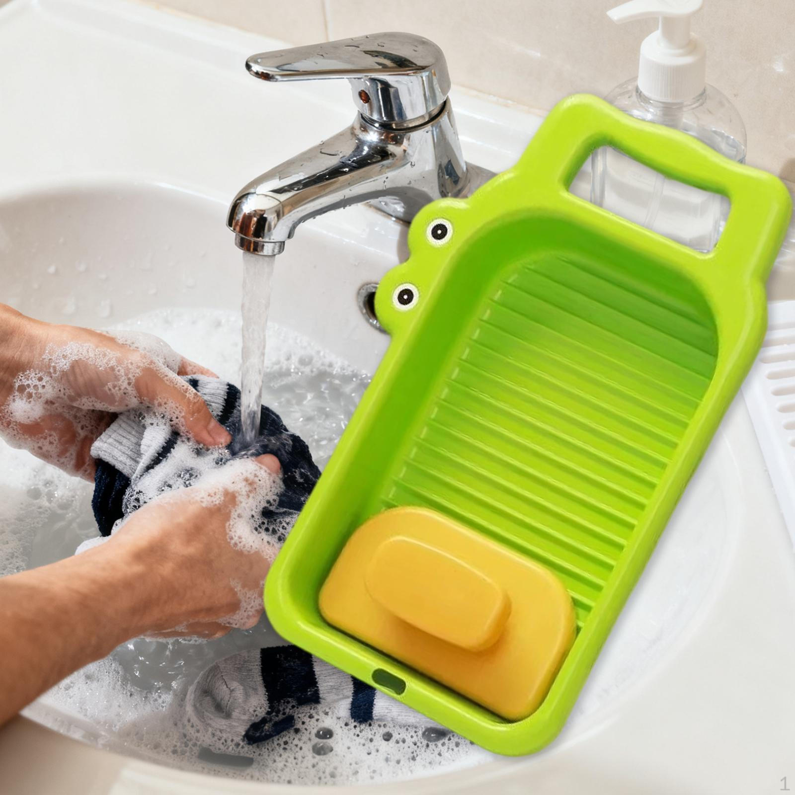 

Crocodile Washboard Mini Washing Board Anti Slip Convenient Space Saving Laundry Wash Tub for зелёный
