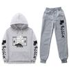 Mens Oversized Hooded Sweatshirt Set With Side Pockets Streetwear Style Cotton Blend Warm Winter Outfit