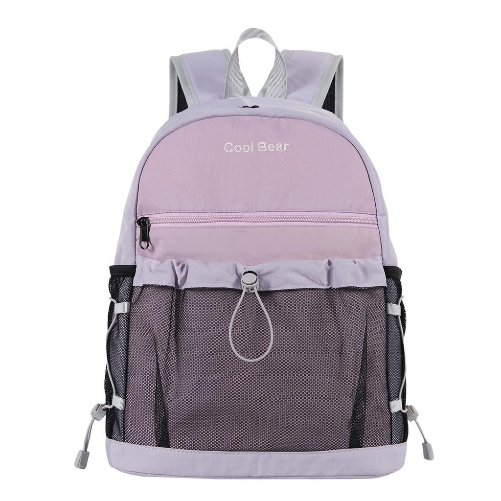 Schoolbag new outdoor wind color matching backpack net pocket design lightweight large capacity backpack commuting leisure schoolbag