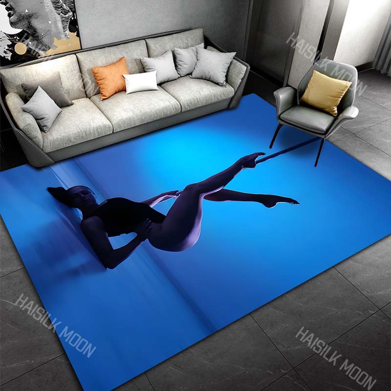 Pole Dance Art Print Cartoon Carpet Rug for Living Room Bedroom Sofa Home Decor Area Rug Non-slip Mat for Gifts
