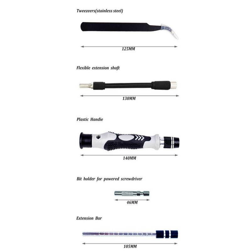 Sada flexibilního přesného šroubováku 115 v 1 Sada nářadí pro údržbu vrtačky pro mobilní telefon a notebook