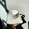 Ins Girl Heart Creative Solid Dazzle Color Milk Fat Pillow Shape Ceramic Coffee Cup Dish Set Makaron Afternoon  Tea Cup Dish