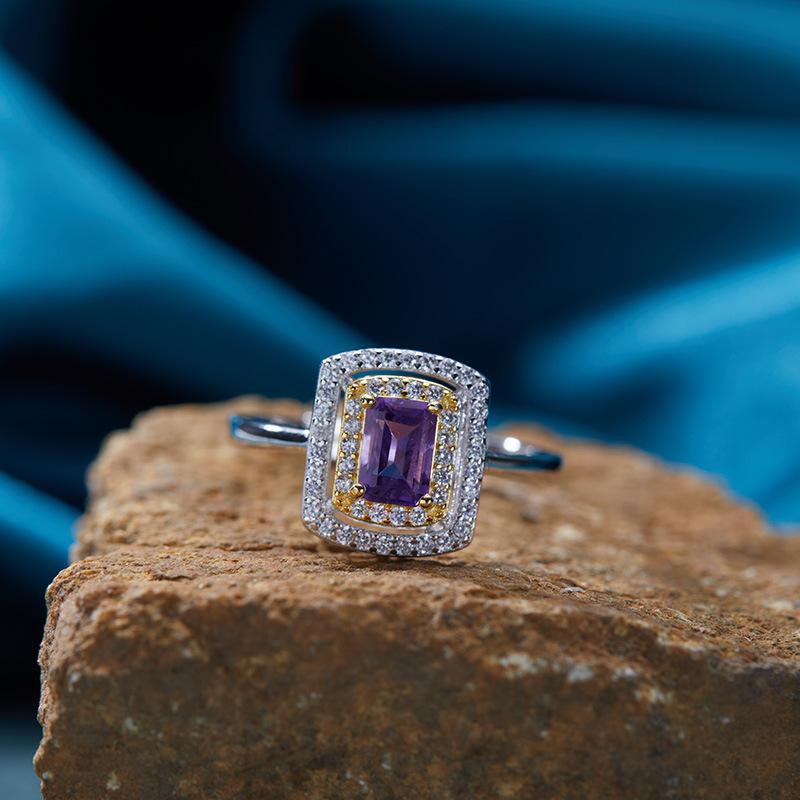 S925 Sterling Silver Plated 18K Gold Natural Gemstone Color Treasure Pendant Necklace Light Luxury Premium Clavicle Chain Jewelry