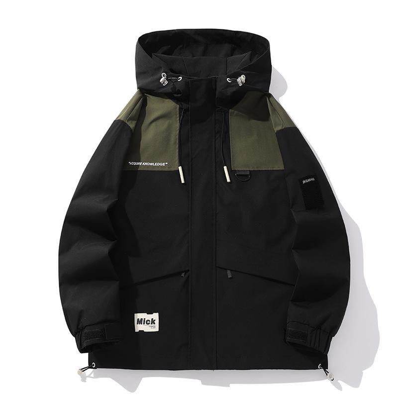 

Spring and Autumn Men s Handsome Versatile Hooded Jacket Fat Men s Loose Casual Jacket 8XL чёрный