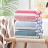 1-Pack Quick-Dry Absorbent Striped Towel for Adults Thick Polyester Blend Bath & Beach Towel with Vibrant Colors, Perfect for Camping, Bathroom