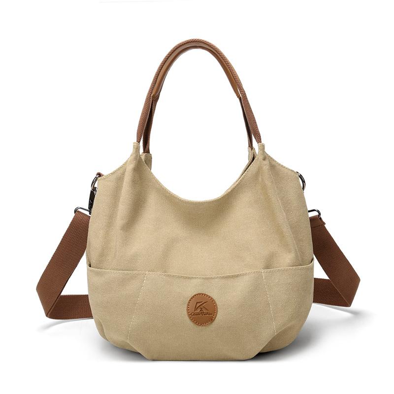 Canvas Shoulder Bag Large Capacity Tote Bag Women's Commuter Underarm Bag
