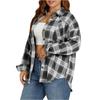 Women's Fashionable Casual Button-checked Long-sleeved, Versatile Formal Shirt Jacket