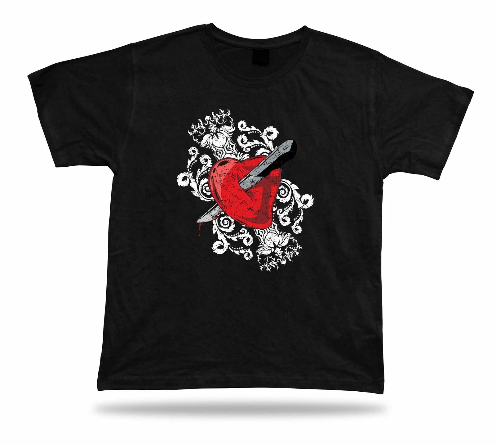 Stabbed Broken Heart Love Romance cool vector modern t shirt tee design apparel L