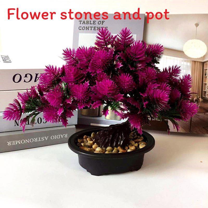 Plastics Simulated Pinus Hwangshanensis Artificial Green Plants  Plants Potted