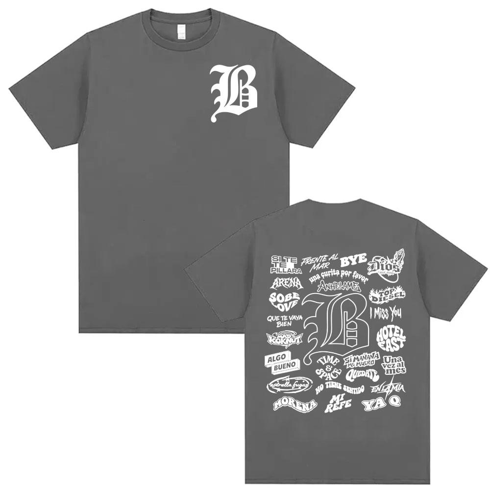 Rapper Beele Borondo Letters Printed TShirt Unisexs Clothing Oversized Hip Hop Classic Tshirts Harajuku Fashion Trending T Shirts