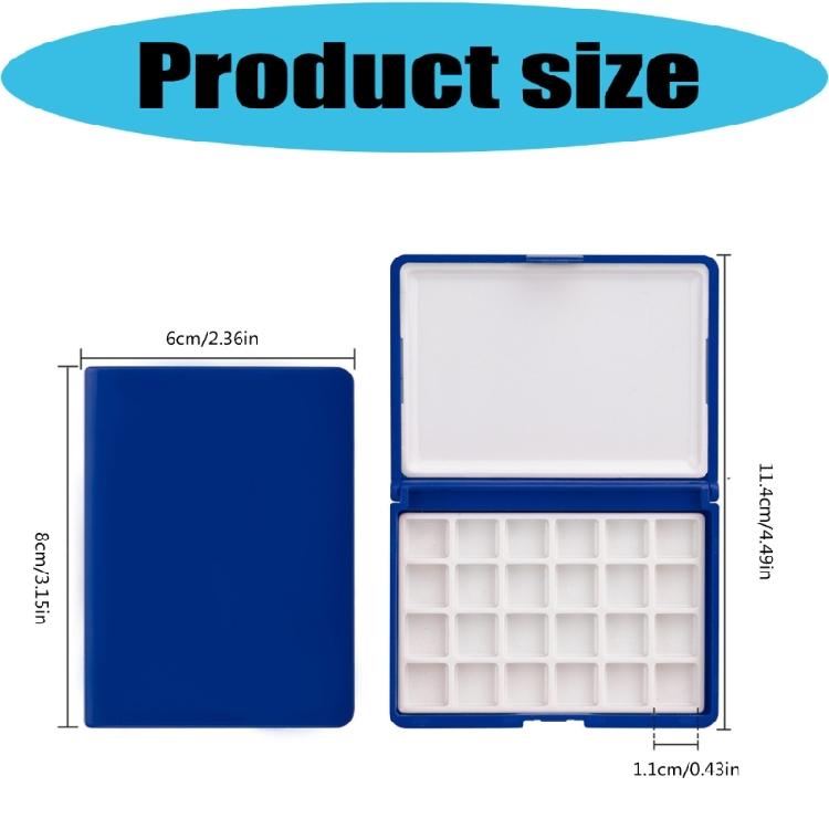 Portable Watercolor Paint Holder Tray with Leakproof Lid 24 Wells Paint Storage Box For Oil Acrylic Watercolor Pigments