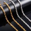 Stainless Steel Twist Link Cable Chain Long Necklace for Women Men Punk Rock Choker Gold/Silver Jewelry Accessories Gift