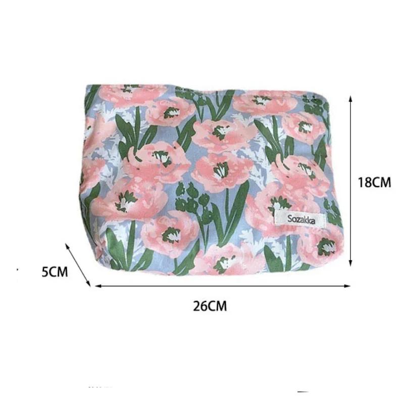 Pochette de Maquillage Florale Vintage Mode Sac à Cosmétiques Organisateur Sac de Toilette pour Pochette Quotidienne Rangement Maquillage Voyage Articles de Toilette Salle de Bain