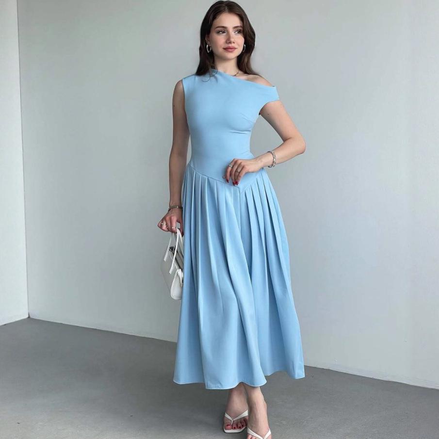 2025 Summer Fashion: Sleeveless One-Shoulder Slimming Dress