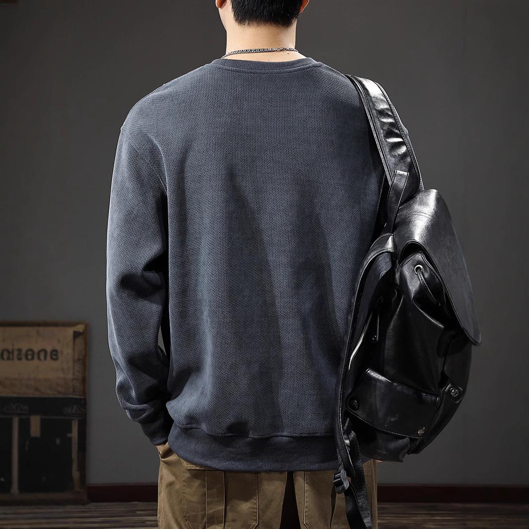 Осенний американский инструментальный мужской свитер с карманом на молнии — фото 4