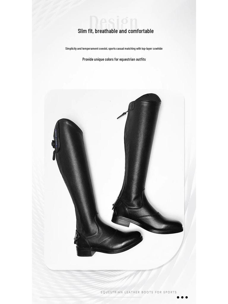 HelloHorse Premium Cowhide Equestrian Riding and Show Jumping Boots
