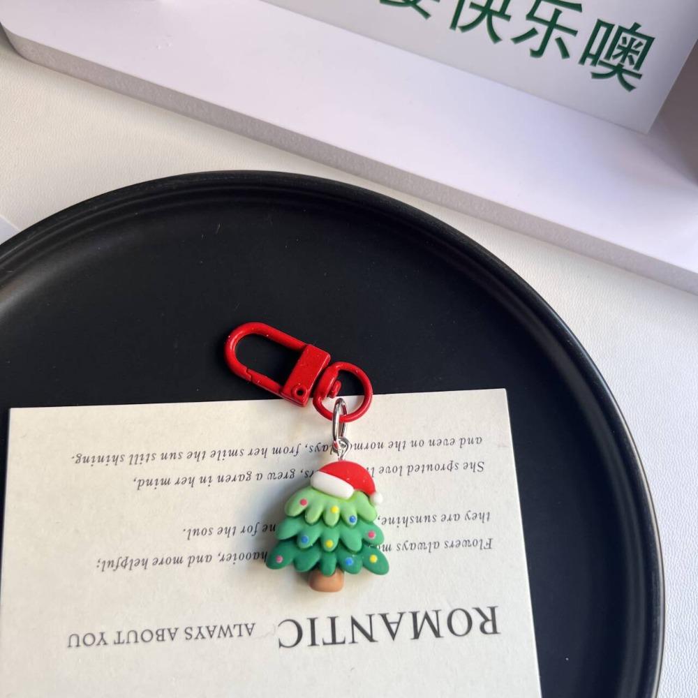 Elk Xmas Santa Claus Pendant Christmas Tree DIY Chain Pendant Christmas Resin Key Chain  Children