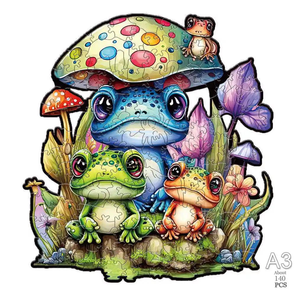 Unique Wooden Animal Jigsaw Puzzles Colorful Turtle 3D Puzzle Gift Fabulous Gift Interactive Toy for Adults Kid Educational
