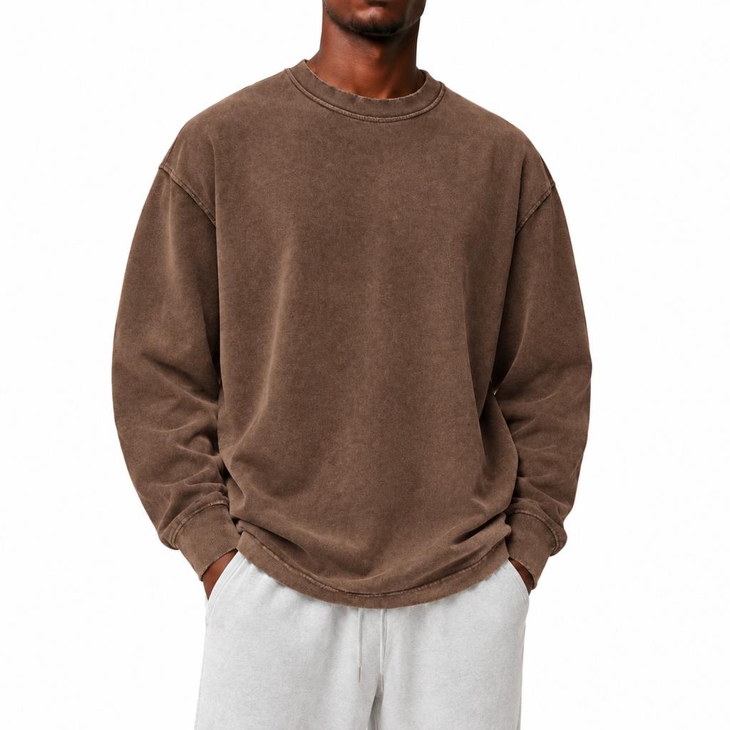 Men's Winter Crewneck Sweatshirt Casual Pullover Top for Cold and Daily Wear