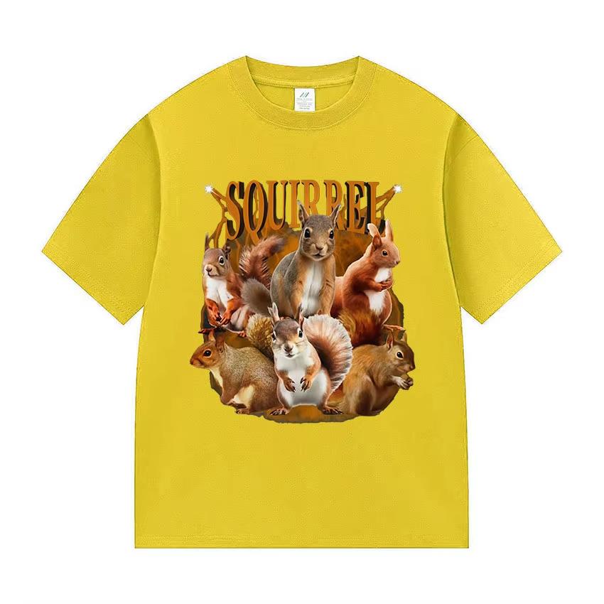 Funny Squirrel Meme Graphic Tshirt Unisex Women Casual Oversized Short Sleeve T Shirts Fashion High Quality Cotton Tees Streetwear