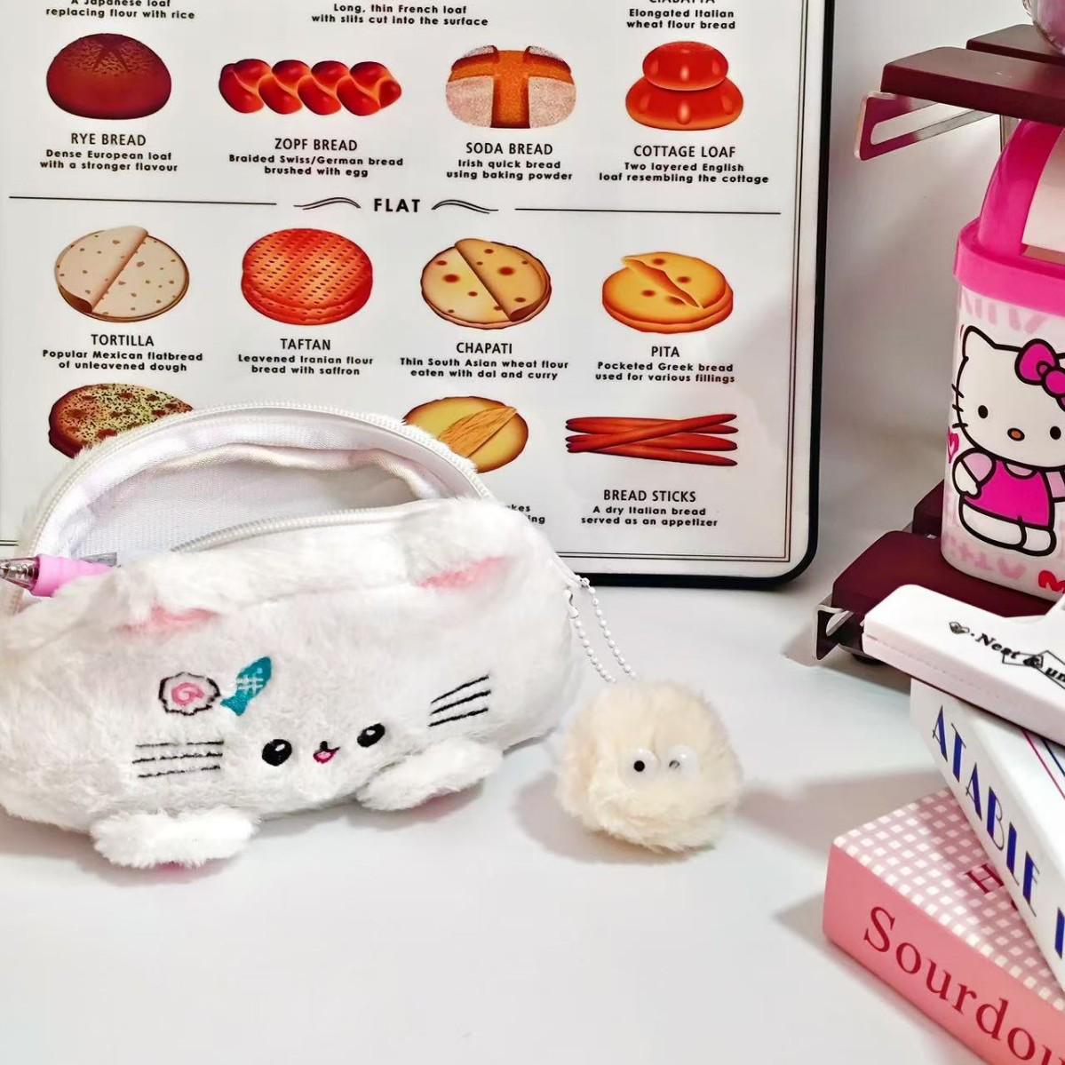 

Плюшевый пенал для кошек большой вместимости для девочек - Стильный пенал для студента