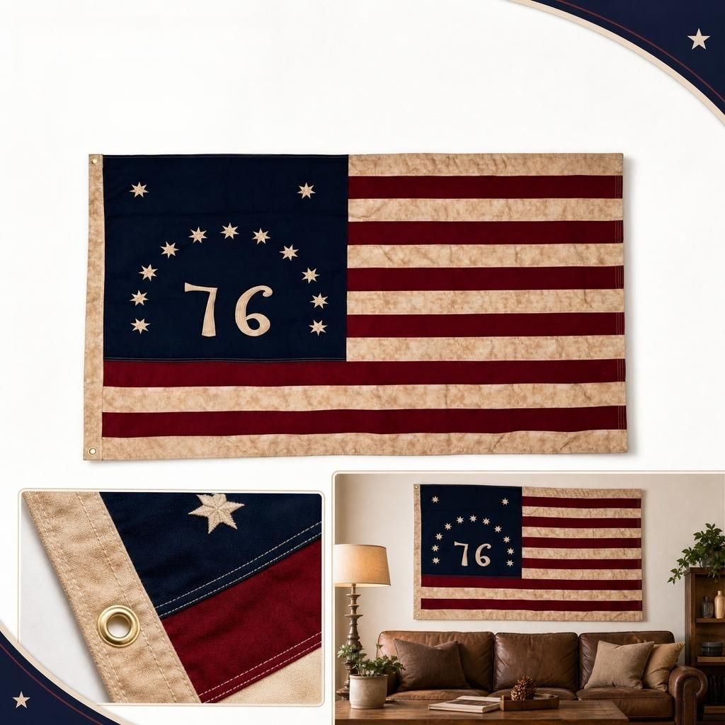 13 Star Flag, Nylon, 35 Ft, Outdoor Garden Decor