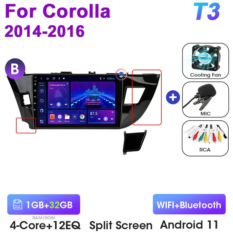 2 Din Android 12 Car Radio For Toyota Corolla Ralink 2013-2016 Multimedia Video Player GPS 4G Carplay Auto Stereo DVD Head Unit