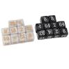 20pcs Numbered Dice Square Corner Multiple of 2 Number Pearl White Black Plastic Dice for Board Game