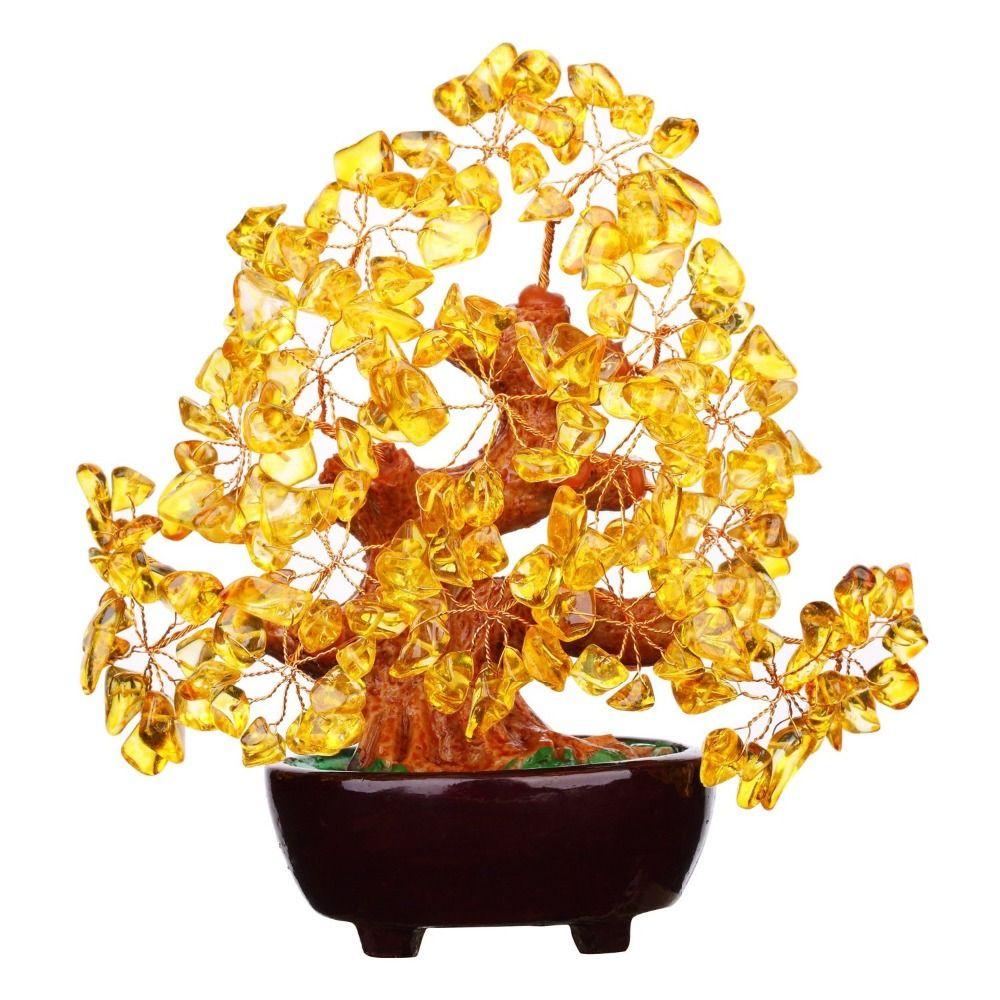 Tabletop Decor Feng Shui Tree Artificial Fortune Tree Bonsai Sculpture Lucky Money Tree  Wealth