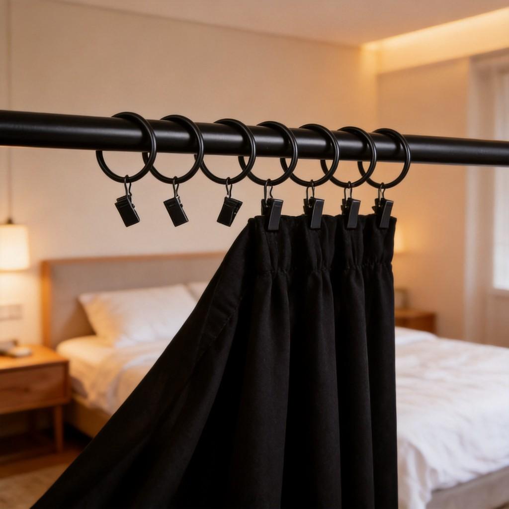 Modern Minimalist Curtain Ring With Clasp For Home Decor And Hanging Drapes