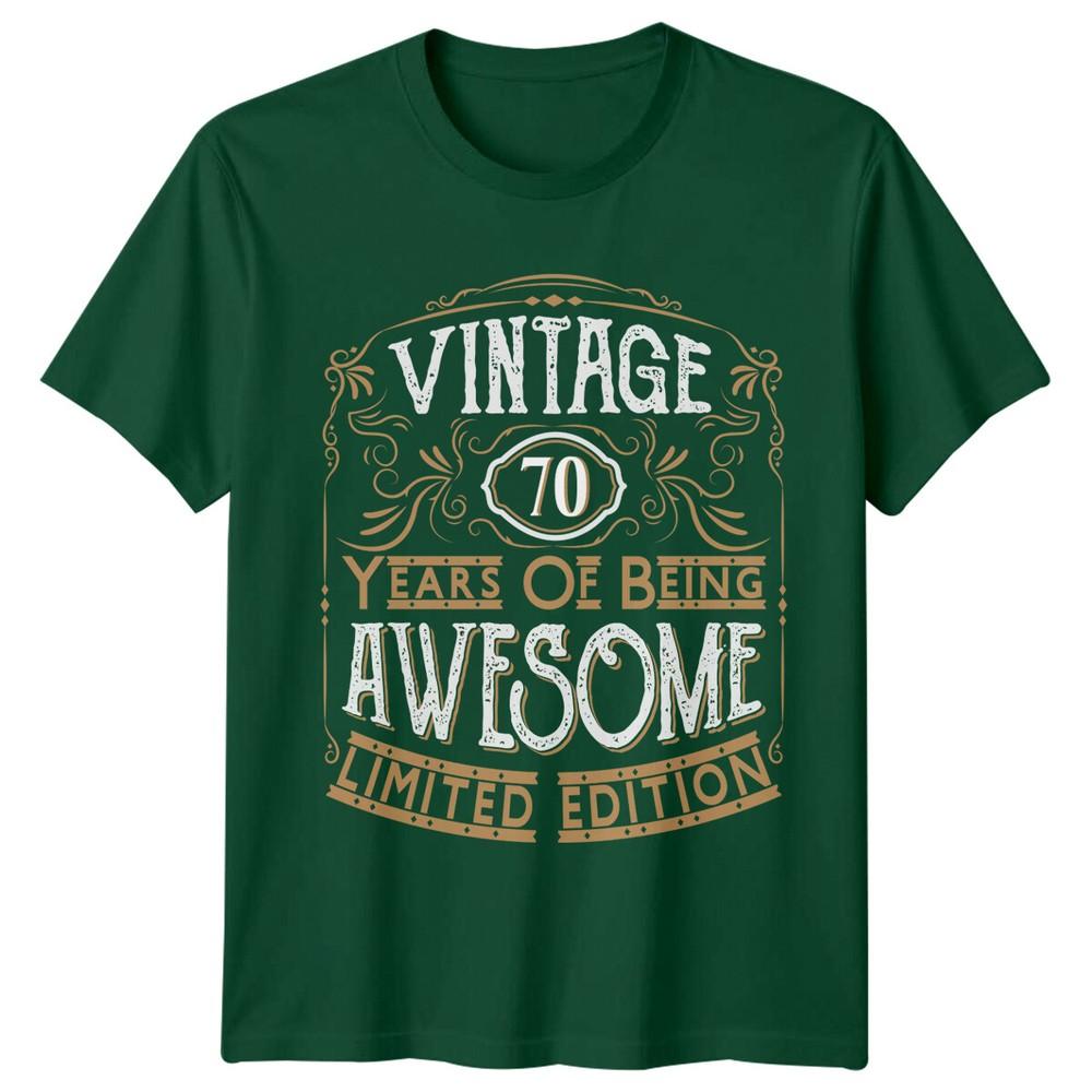 Vintage 70 Years Of Being Awesome Unisexs TShirt 70th Birthday S