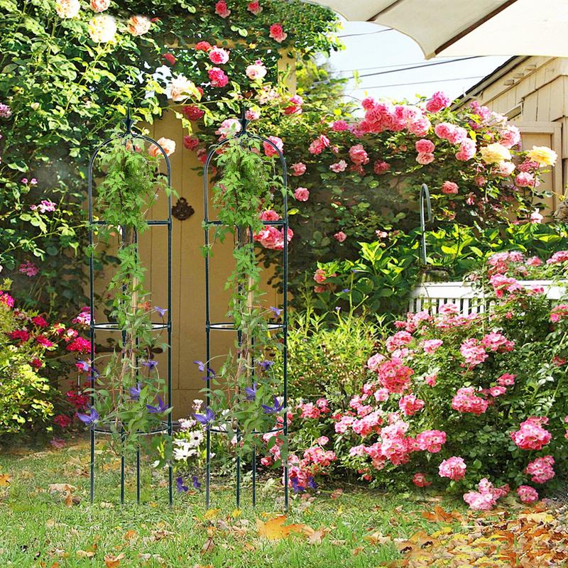 113/151cm Metal Garden Trellis Plant Support Climbing Vines Flowers Stands Adjustable Height High-quality Outdoor Yard Decor
