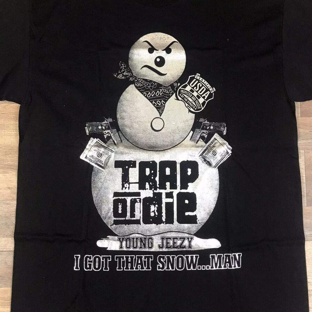 Vintage Young Jeezy Da Snowman Trap or Die Black Men T-Shirt All Sizes Unisex T-Shirt S