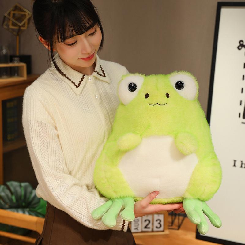 Cartoon Cute Frog Doll Plush Toy Green Little Frog Doll Children Soothing Rag Doll Birthday Gift